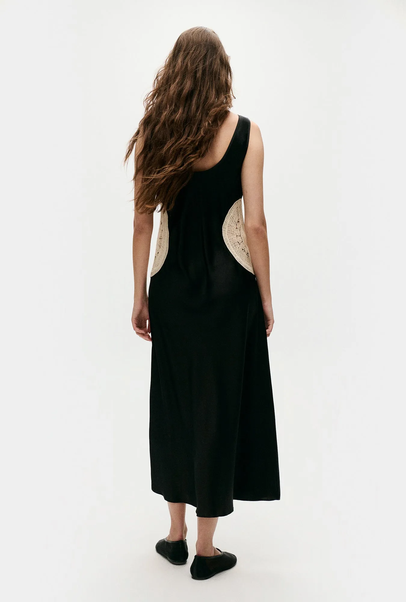 DOILIES SCOOP NECK DRESS BLACK sold by Silk Laundry product image thumbnail 4