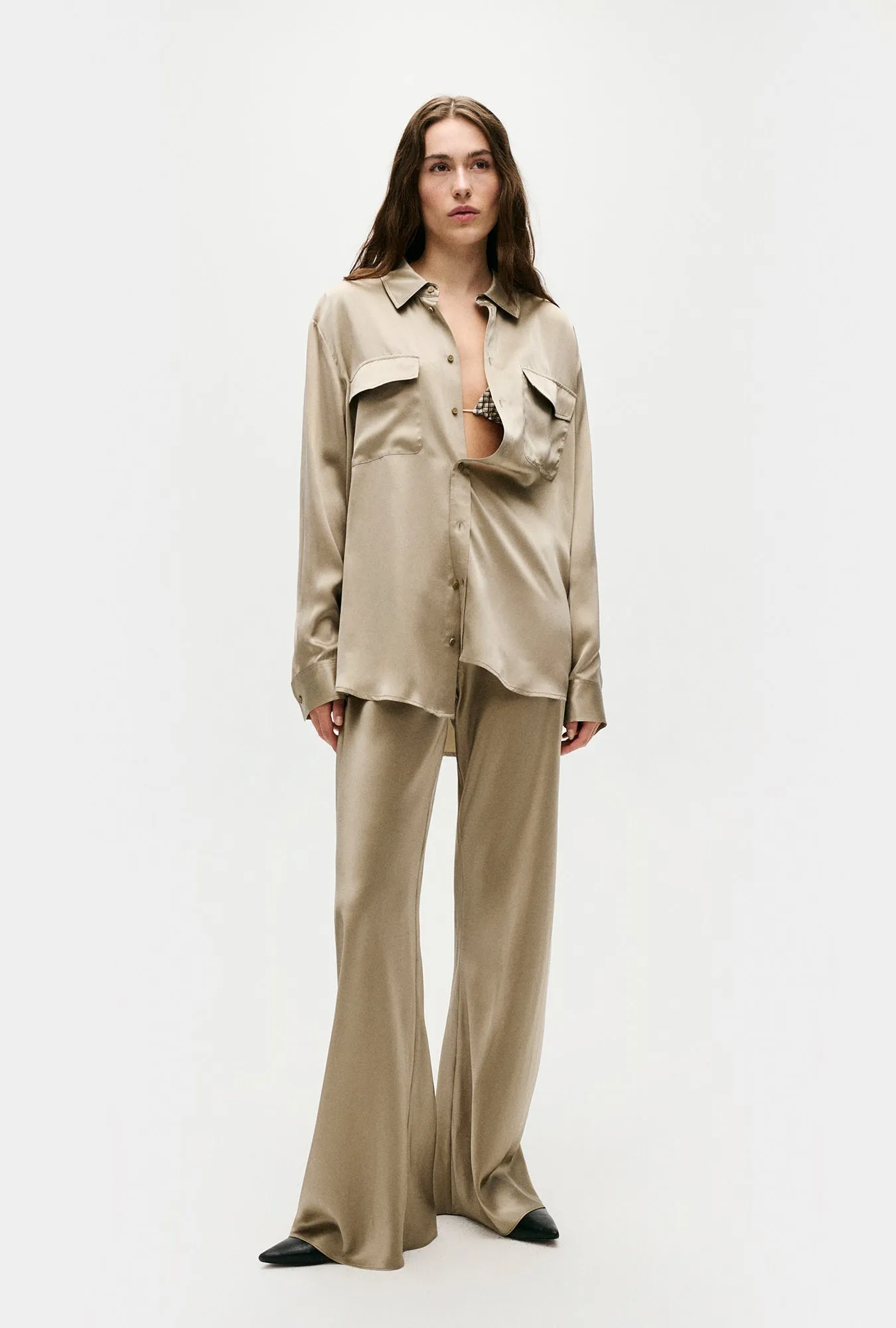 Boyfriend Shirt Graphite sold by Silk Laundry product image thumbnail 3