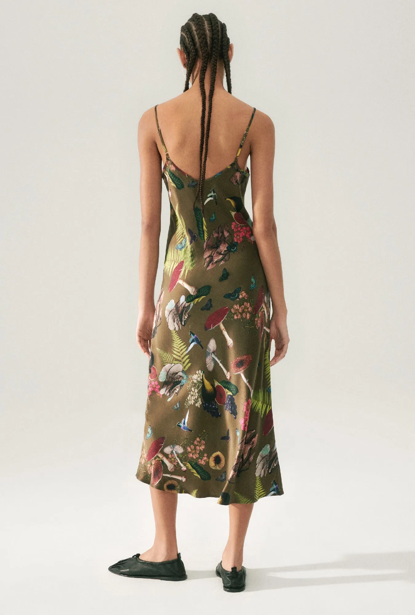 90S SLIP DRESS MAGIC MUSHROOM DARK EARTH sold by Silk Laundry product image thumbnail 3