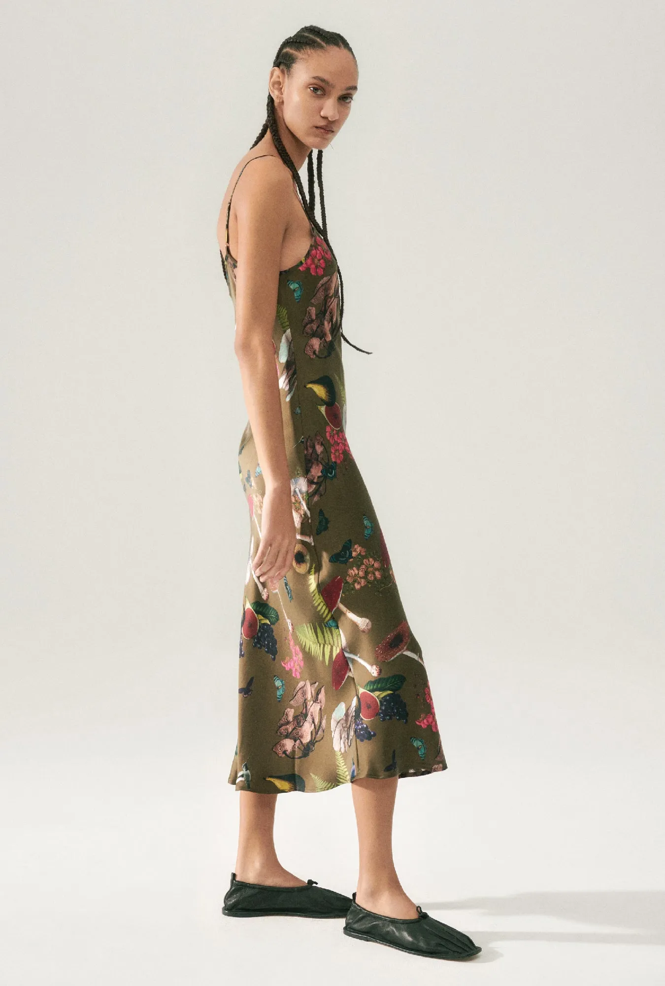 90S SLIP DRESS MAGIC MUSHROOM DARK EARTH sold by Silk Laundry product image thumbnail 4