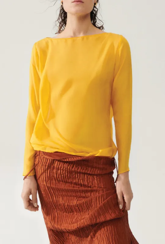 CHIFFON AUDREY TOP GOLDFINCH sold by Silk Laundry