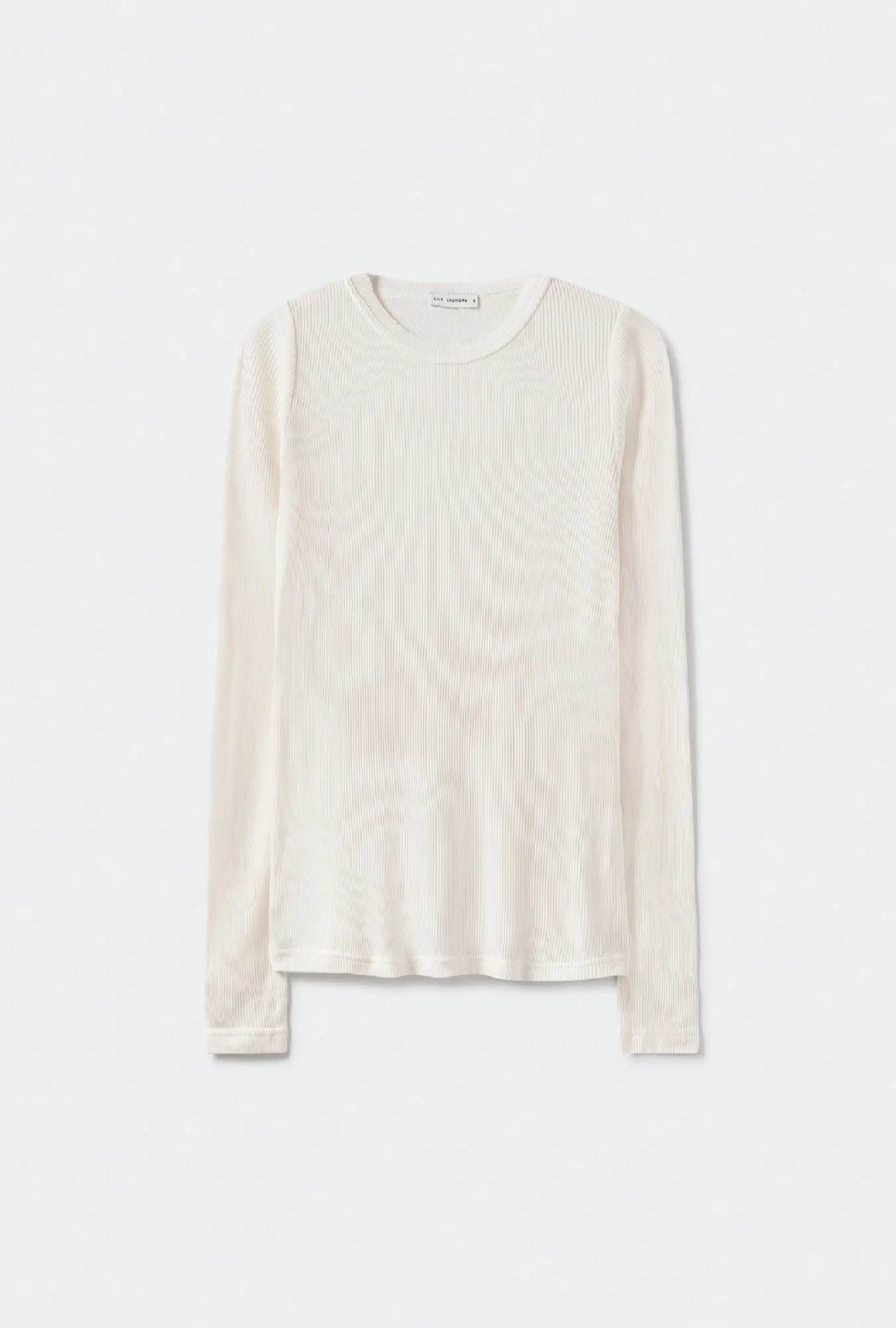 Ribbed Long Sleeve Top White sold by Silk Laundry product image thumbnail 2
