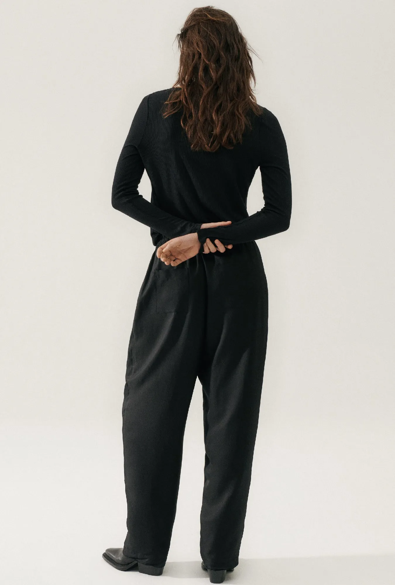 Ribbed Long Sleeve Top Black sold by Silk Laundry product image thumbnail 3