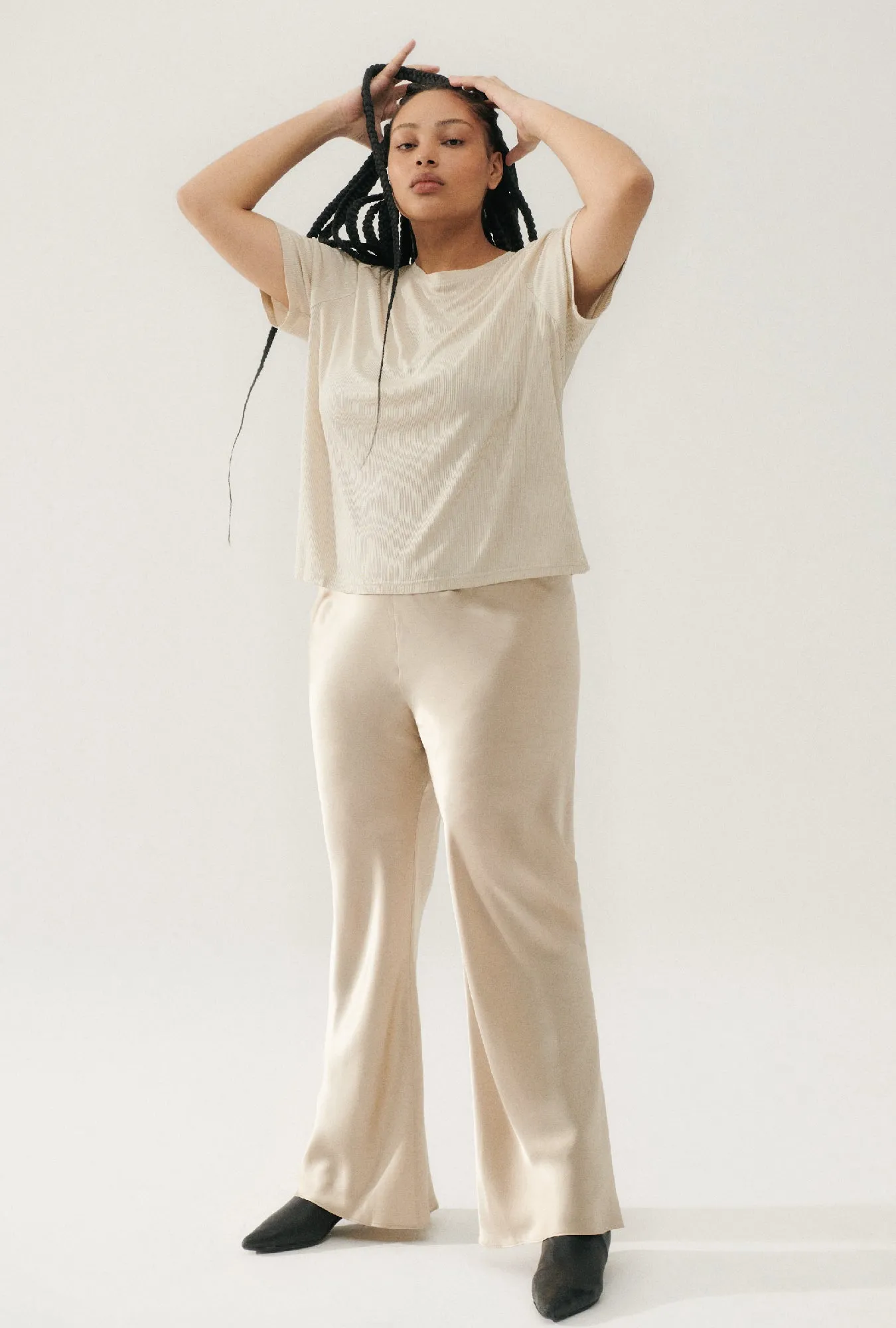 Bias Cut Pants Hazelnut sold by Silk Laundry