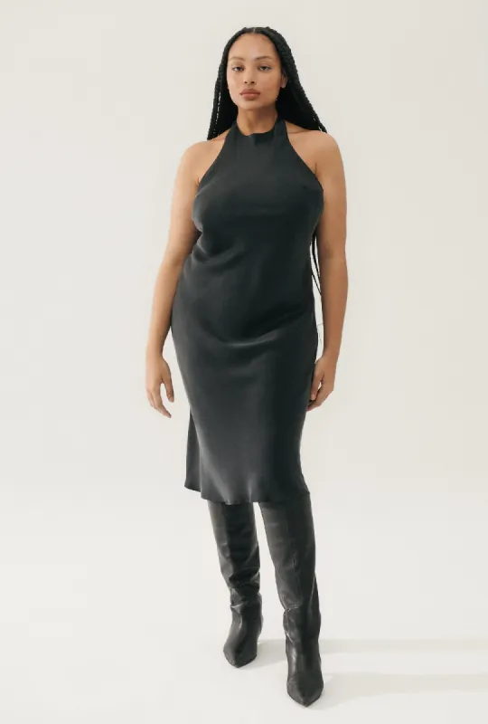 Halter Dress Black sold by Silk Laundry