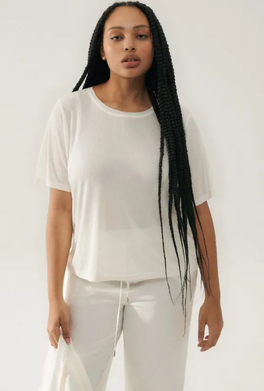 Ribbed T-Shirt White sold by Silk Laundry