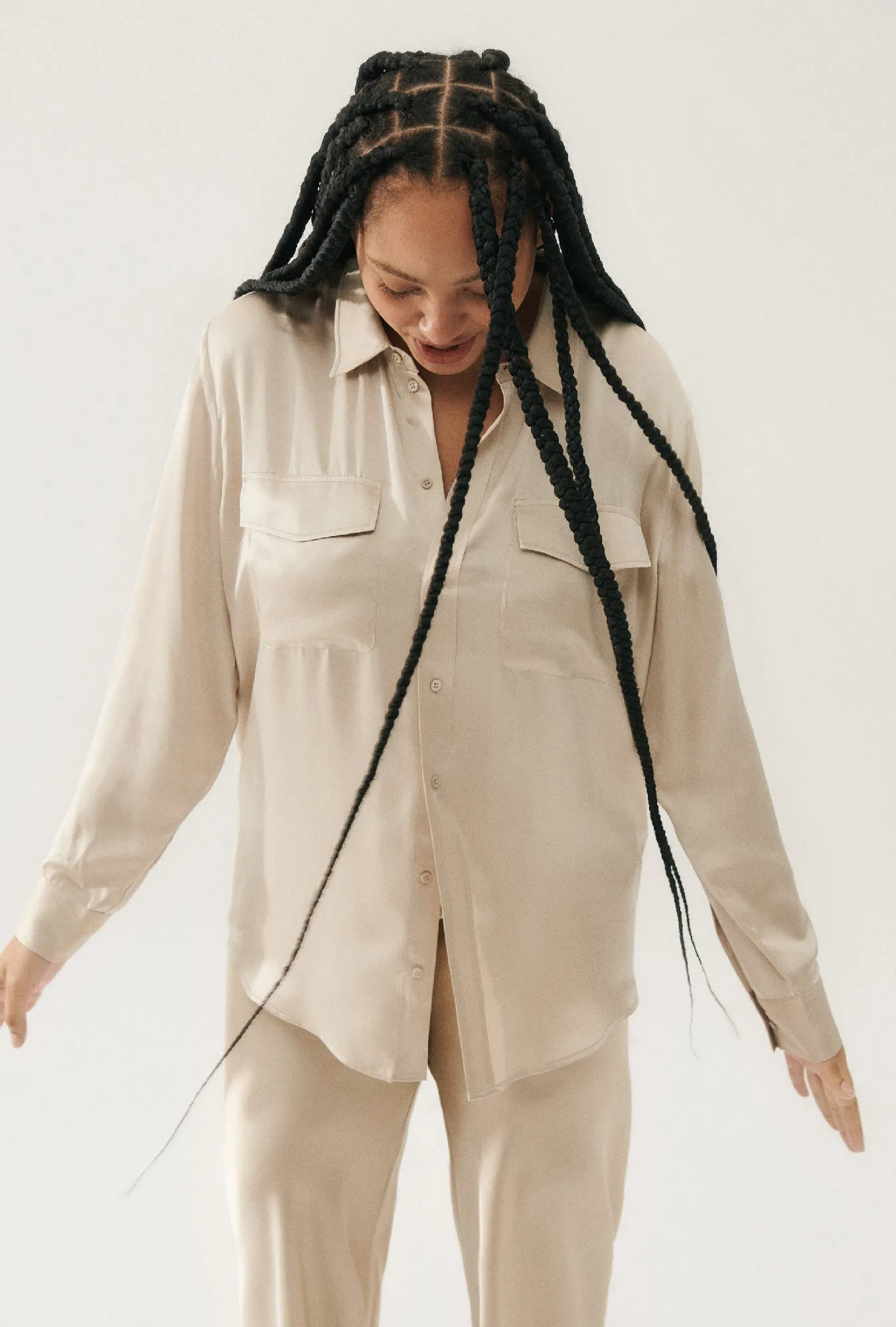 Boyfriend Shirt Hazelnut sold by Silk Laundry product image thumbnail 5