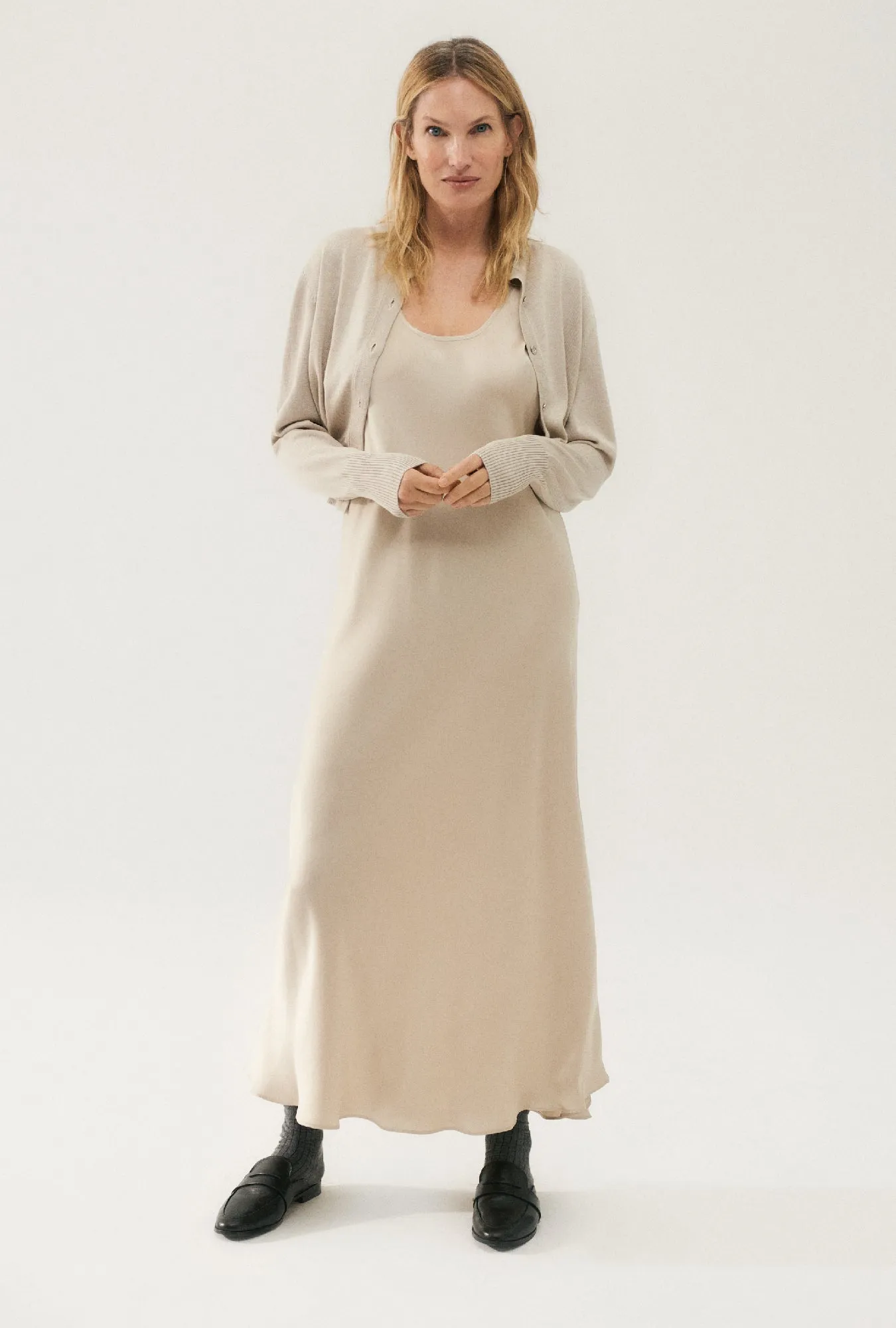 Cropped Cardigan Hazelnut sold by Silk Laundry product image thumbnail 5