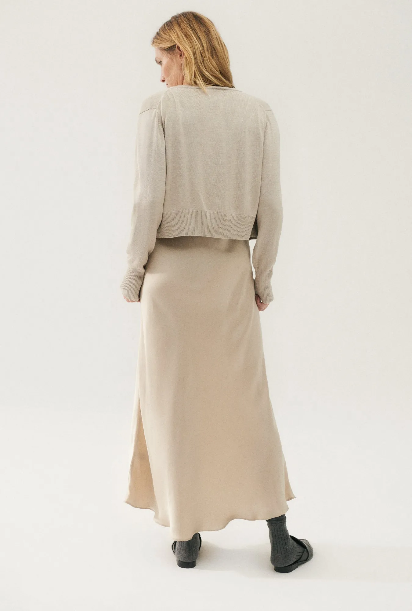 Cropped Cardigan Hazelnut sold by Silk Laundry product image thumbnail 3