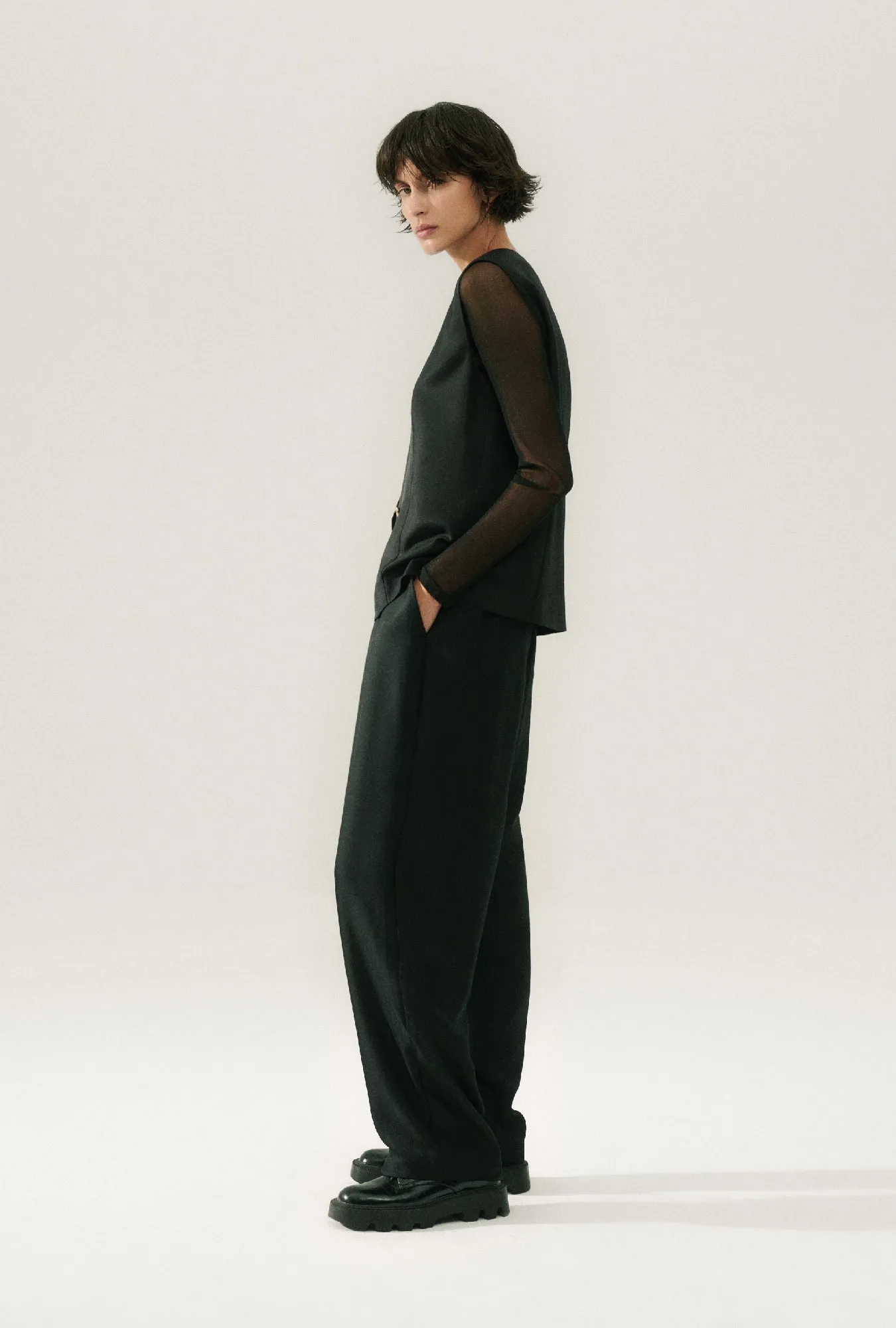 Twill Slouch Pants Black sold by Silk Laundry product image thumbnail 4