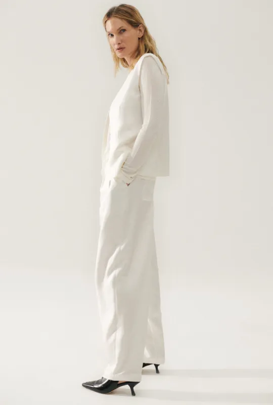 TWILL SLOUCH PANTS WHITE sold by Silk Laundry