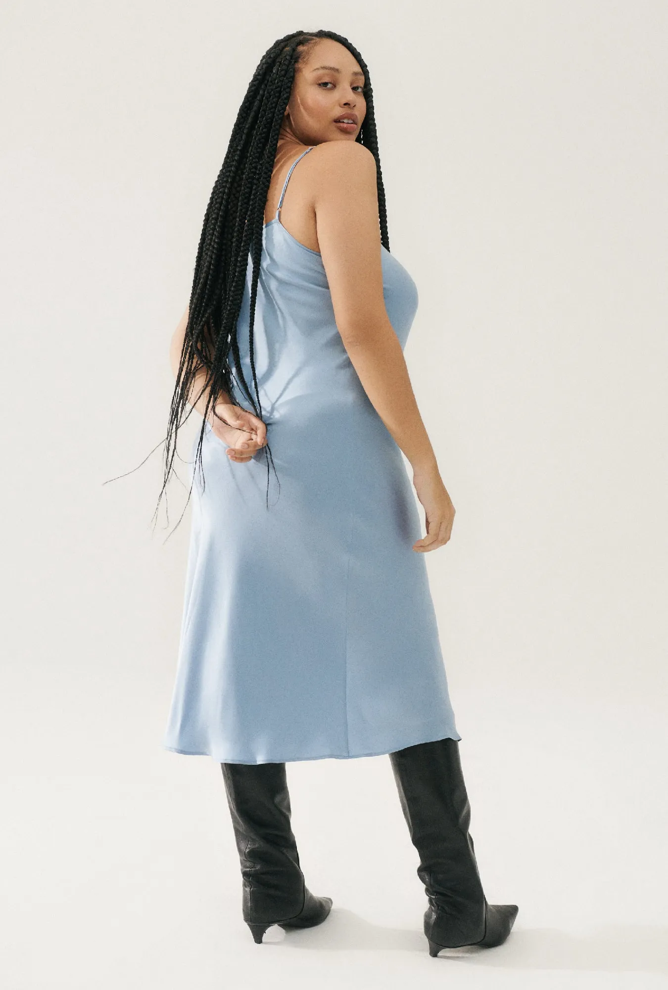 90S SLIP DRESS SKY sold by Silk Laundry product image thumbnail 4