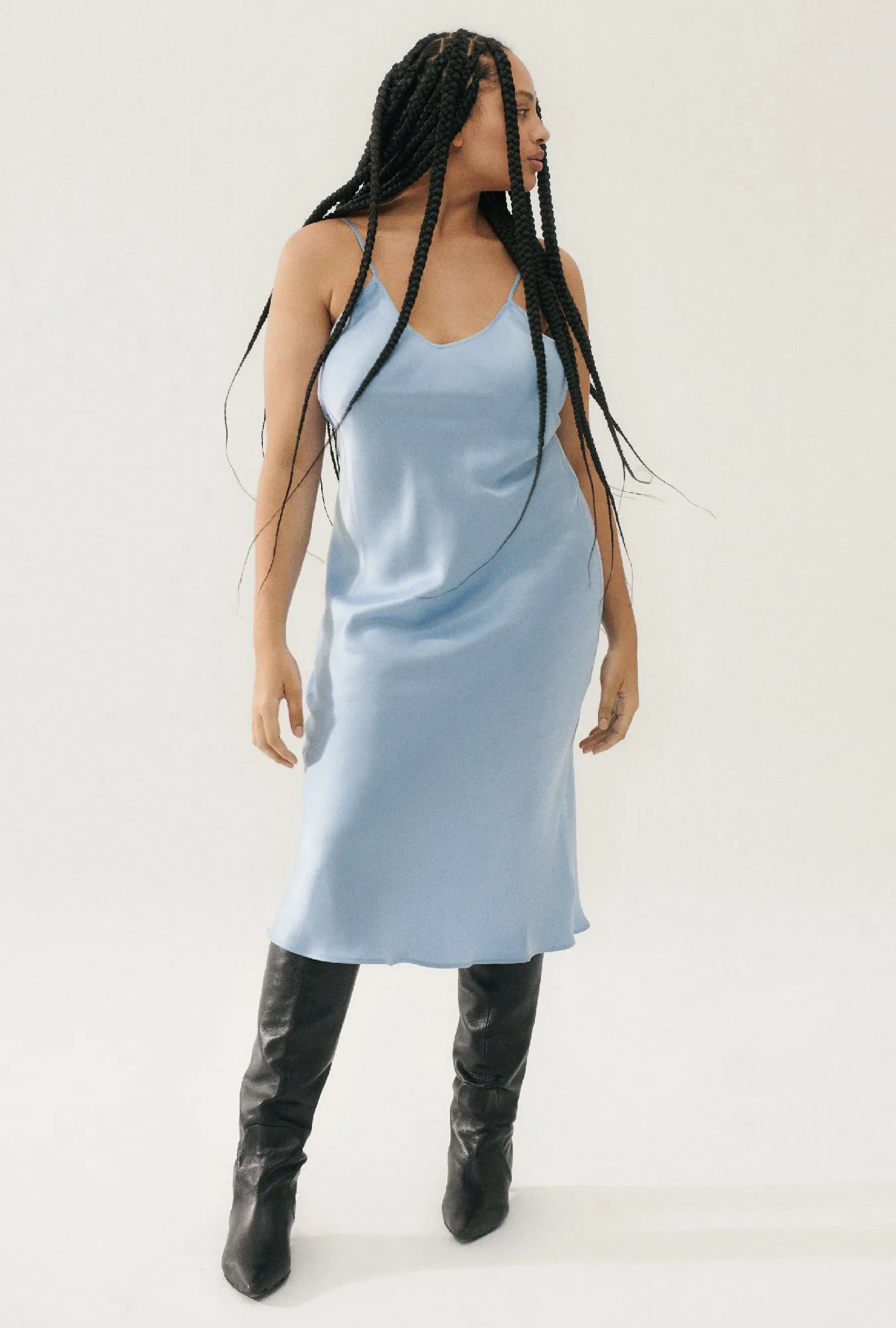 90S SLIP DRESS SKY sold by Silk Laundry