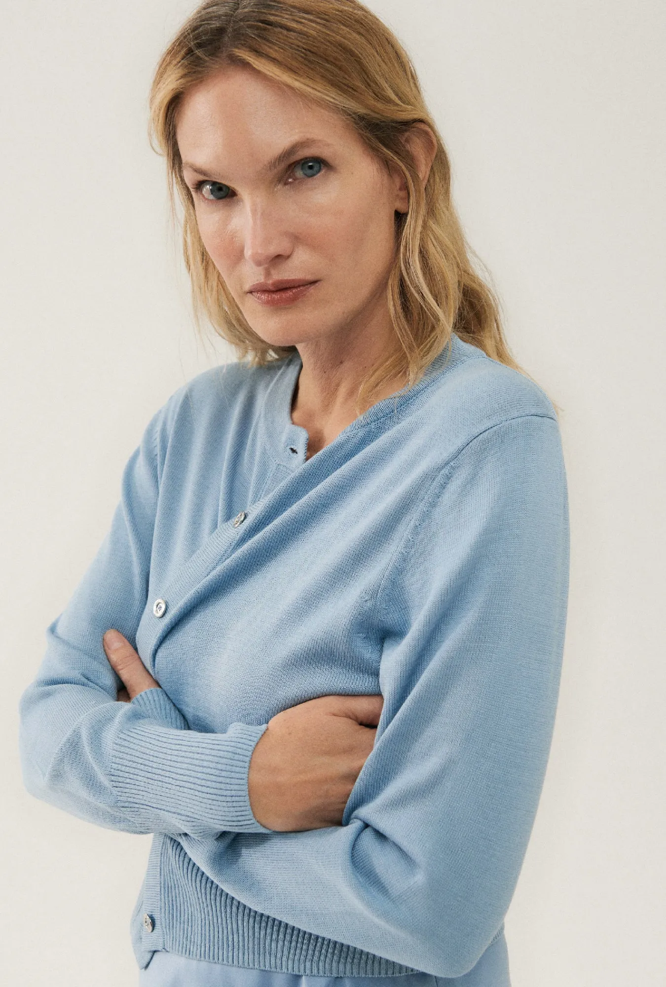 Cropped Cardigan Sky sold by Silk Laundry product image thumbnail 4