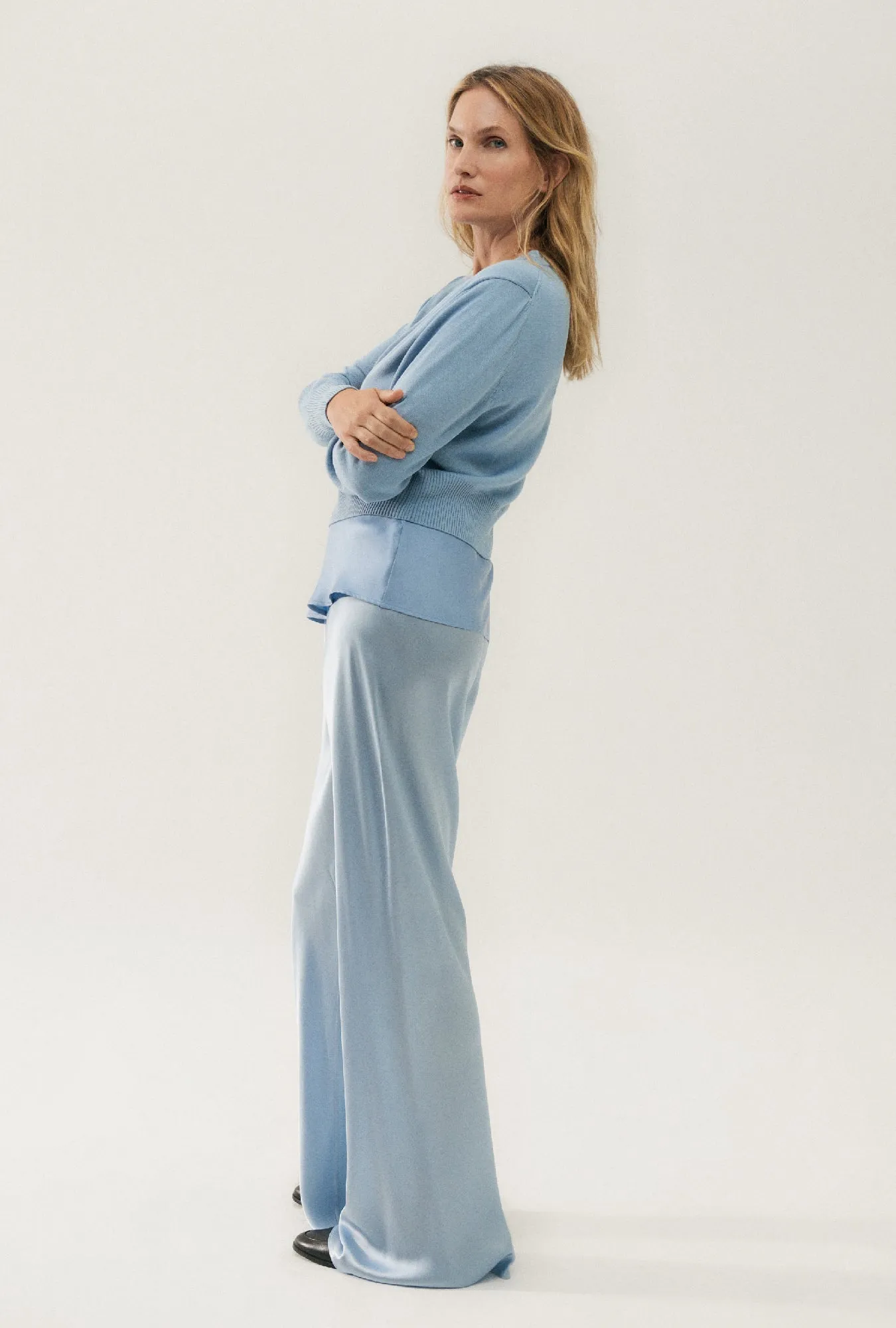 Cropped Cardigan Sky sold by Silk Laundry