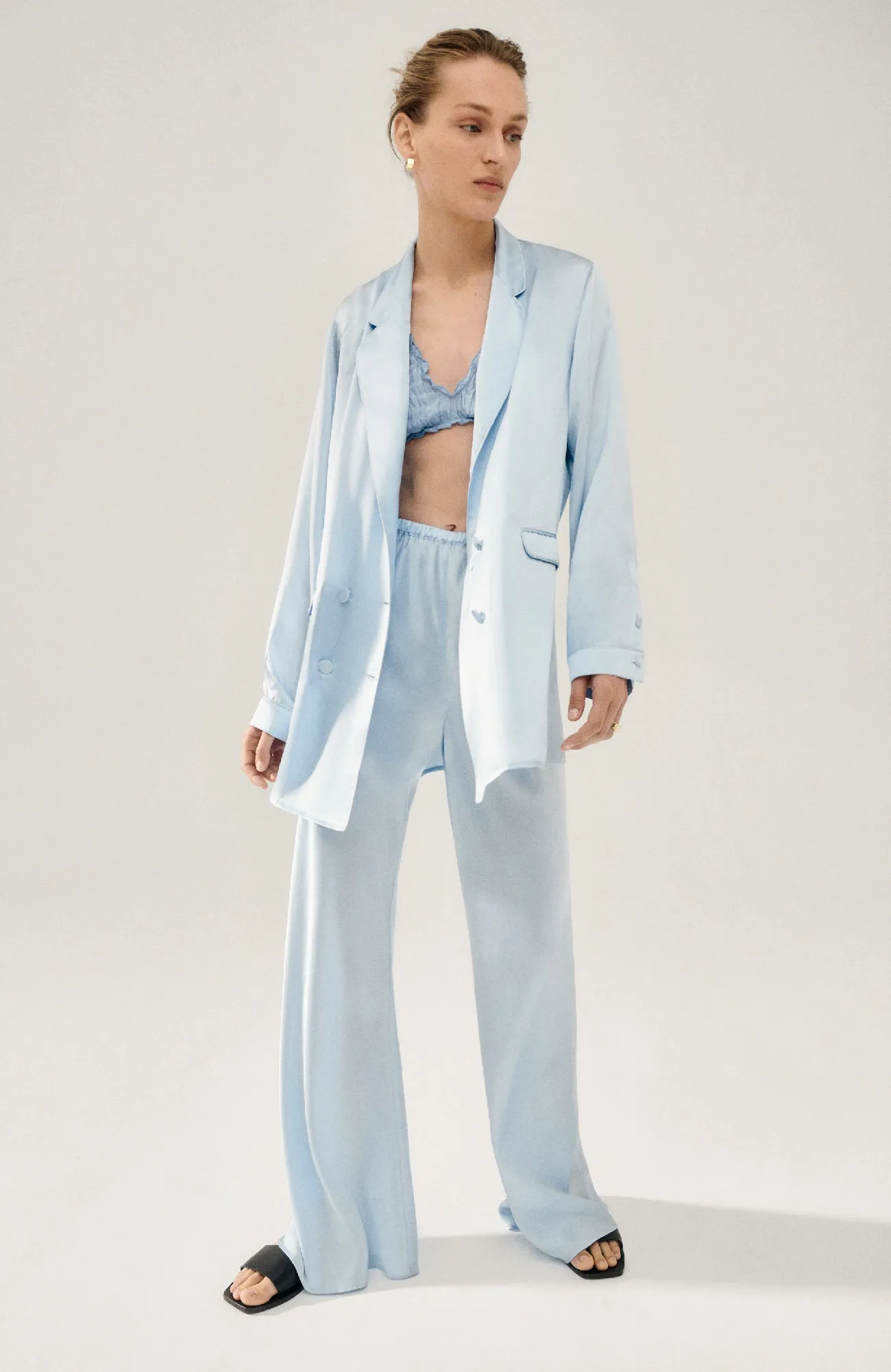 Relaxed Blazer Sky sold by Silk Laundry