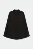 TWILL BOYFRIEND SHIRT BLACK sold by Silk Laundry