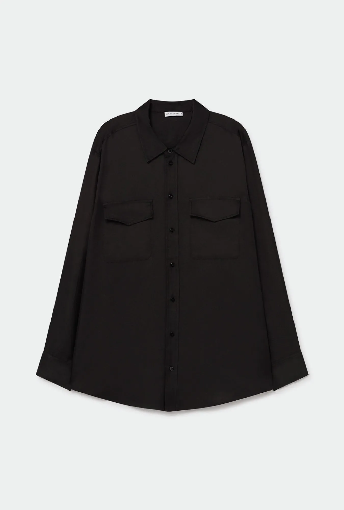 TWILL BOYFRIEND SHIRT BLACK sold by Silk Laundry product image thumbnail 2