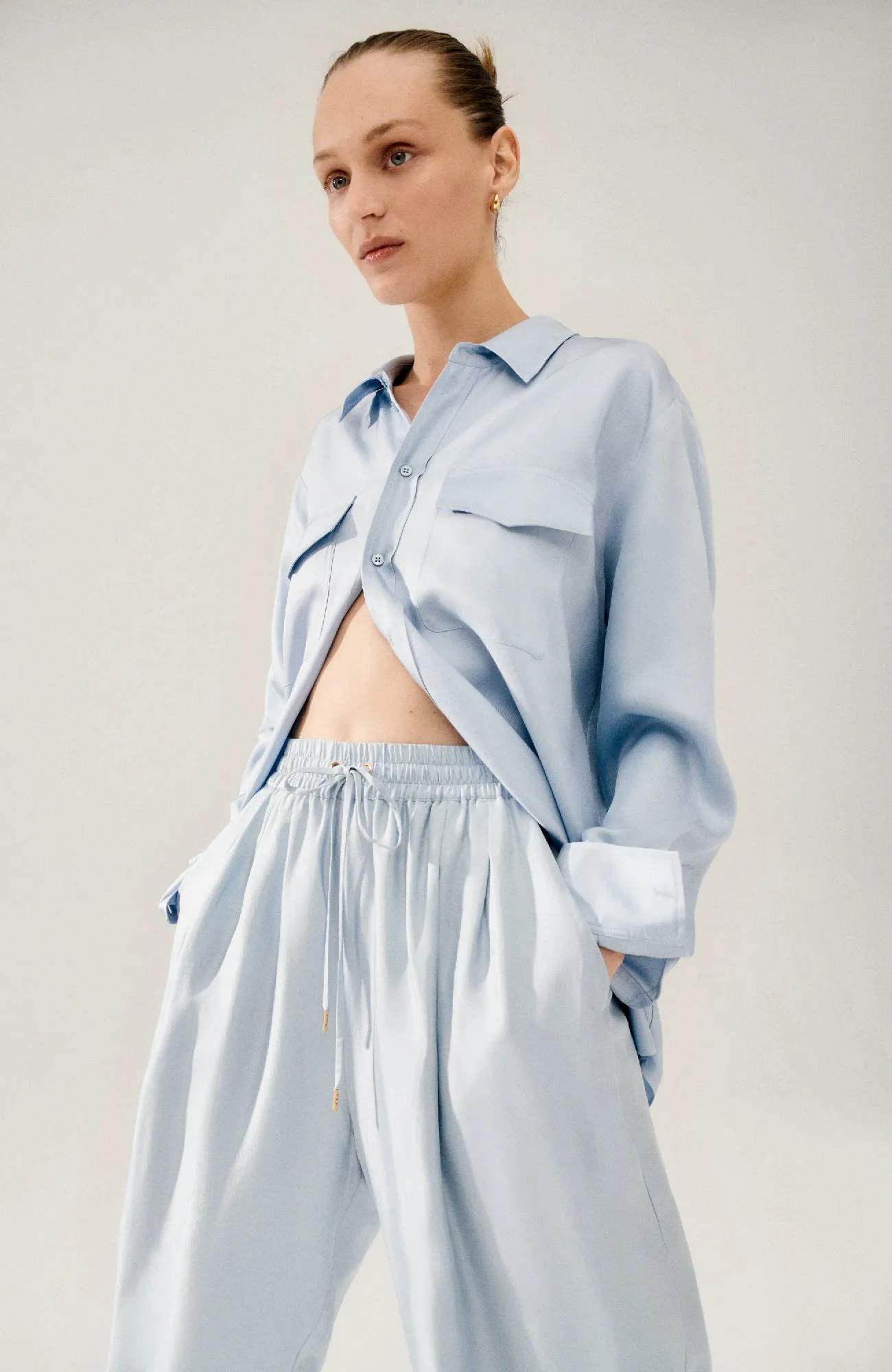 TWILL BOYFRIEND SHIRT SKY sold by Silk Laundry product image thumbnail 5