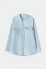 TWILL BOYFRIEND SHIRT SKY sold by Silk Laundry