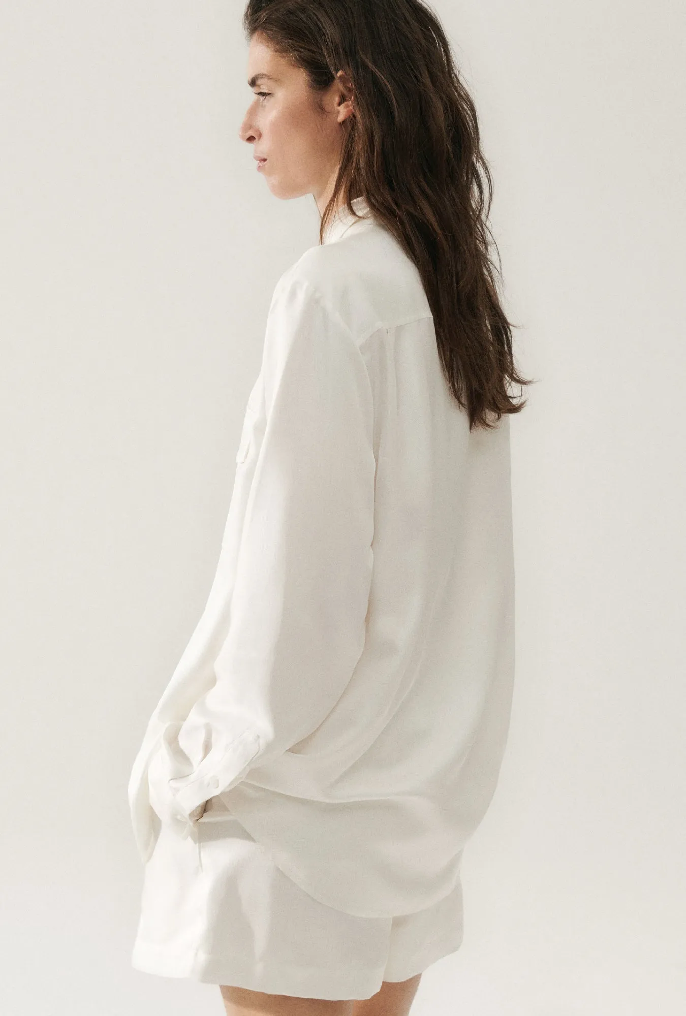 Twill Boyfriend Shirt White sold by Silk Laundry product image thumbnail 4