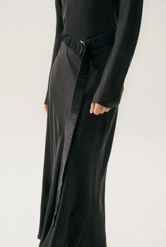 Wide Long Belt Black sold by Silk Laundry