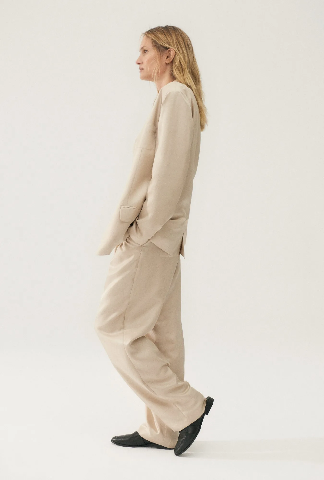 Twill Miami Blazer Hazelnut sold by Silk Laundry