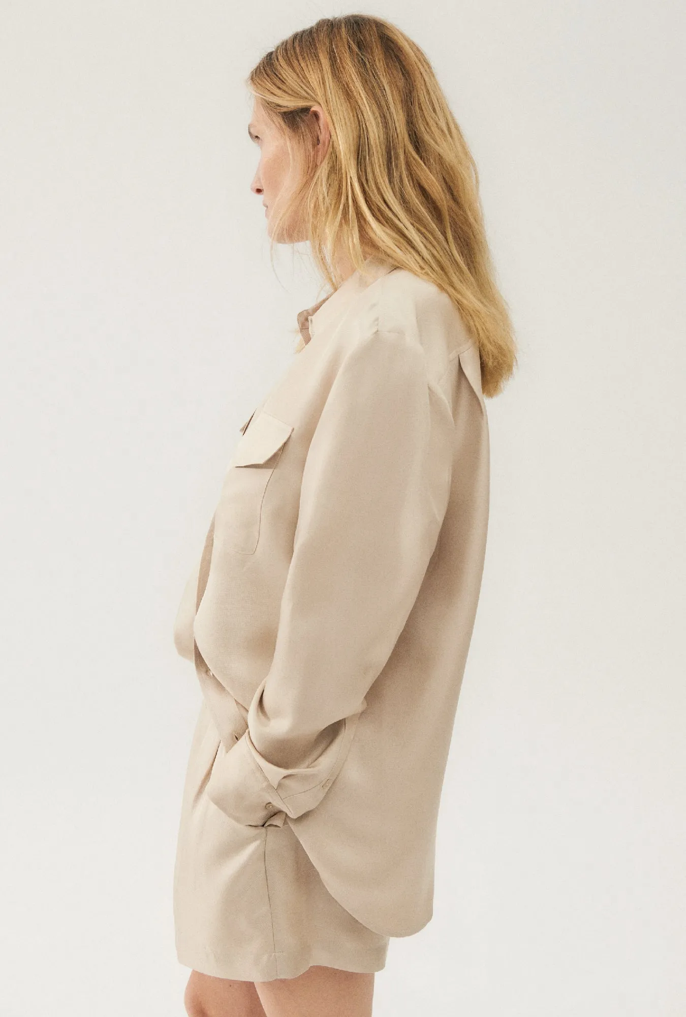 Twill Boyfriend Shirt Hazelnut sold by Silk Laundry product image thumbnail 3