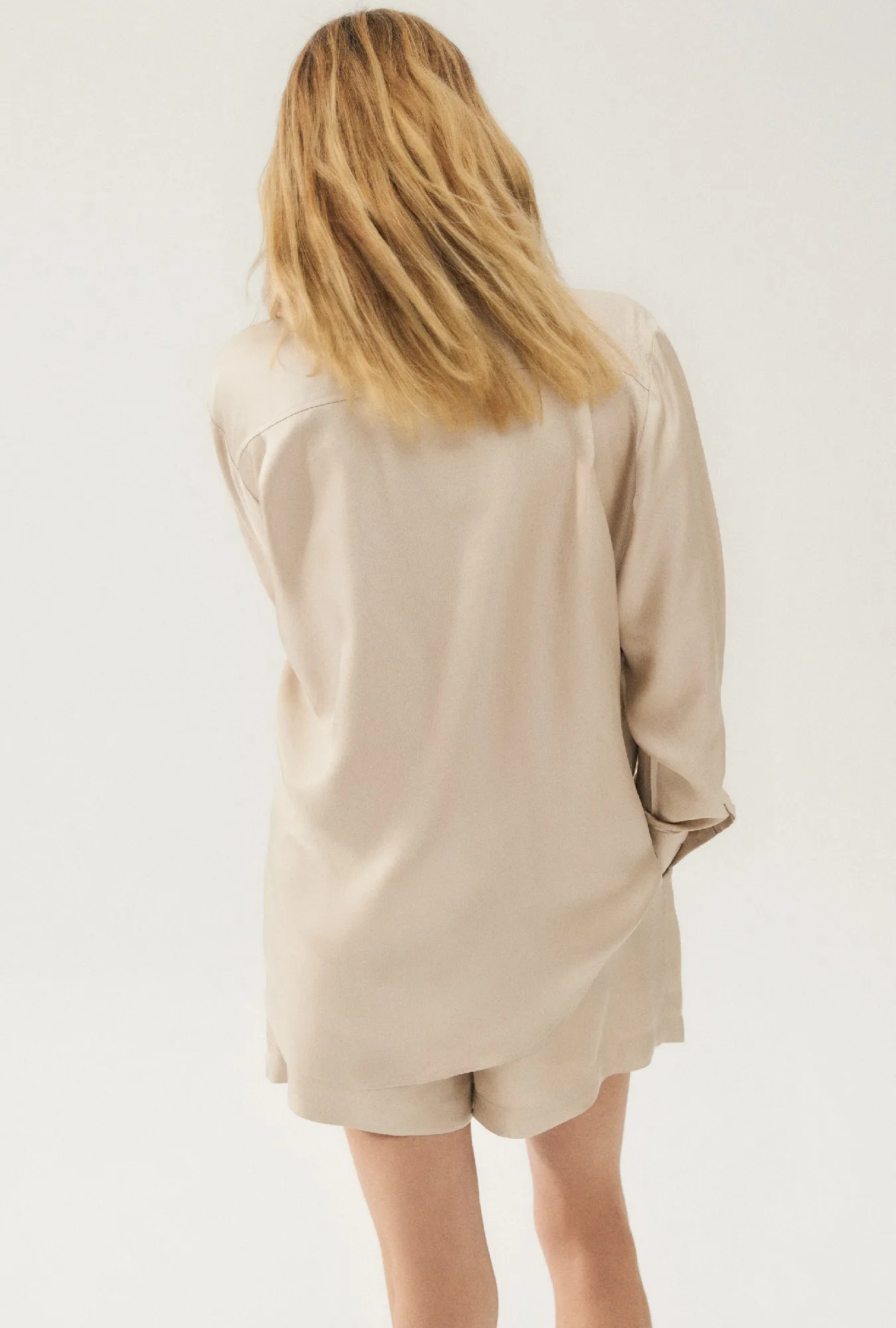 Twill Boyfriend Shirt Hazelnut sold by Silk Laundry product image thumbnail 4