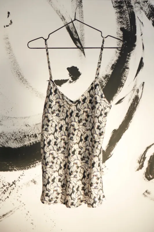 BIAS CUT CAMI PELICANS sold by Silk Laundry