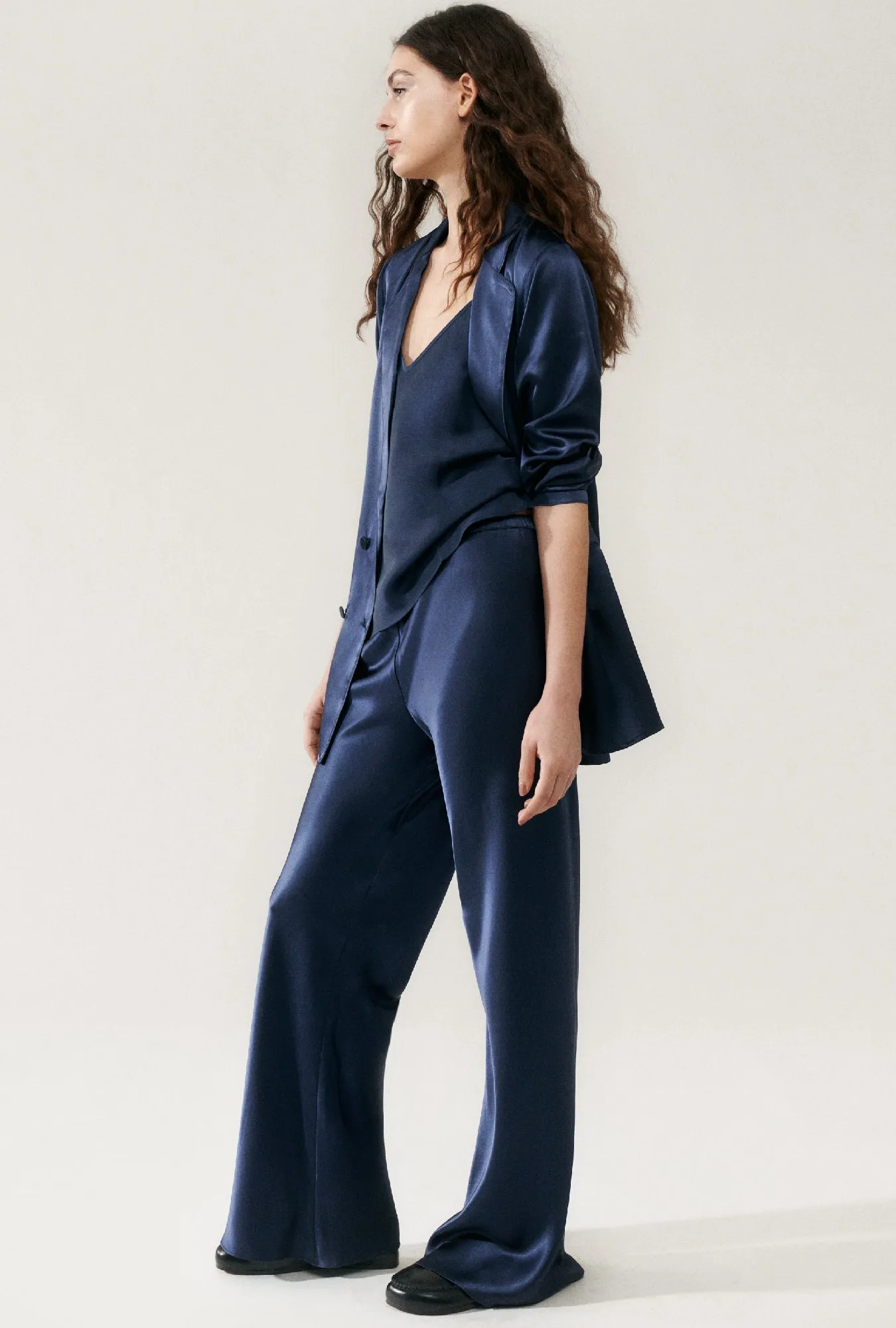 BIAS CUT PANTS MIDNIGHT sold by Silk Laundry product image thumbnail 4