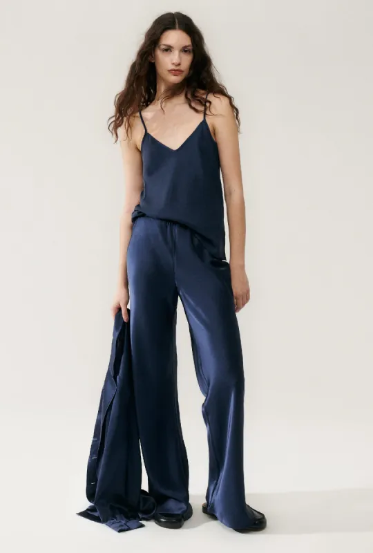 BIAS CUT PANTS MIDNIGHT sold by Silk Laundry