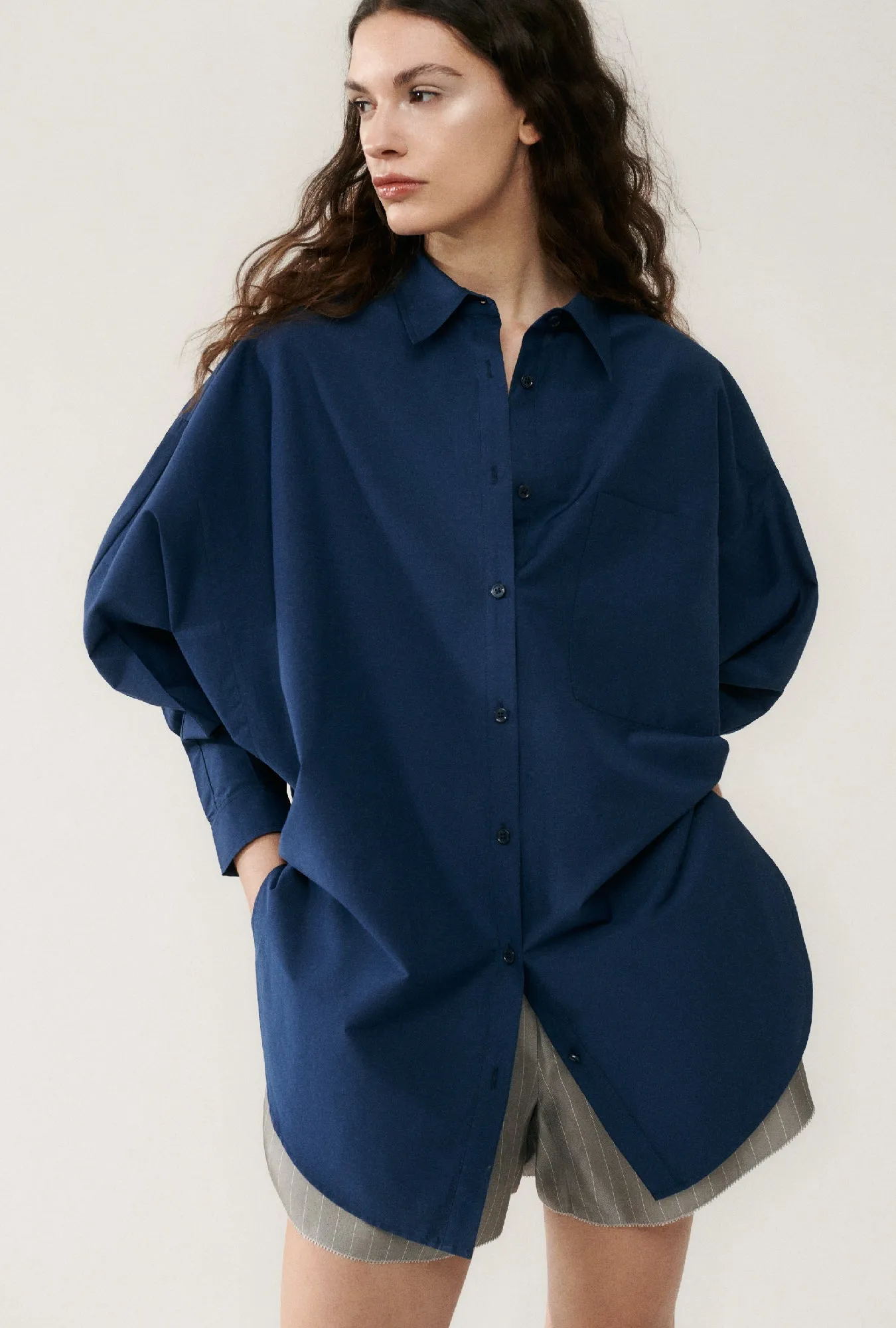 Cotton Silk Round Shirt Midnight sold by Silk Laundry product image thumbnail 5