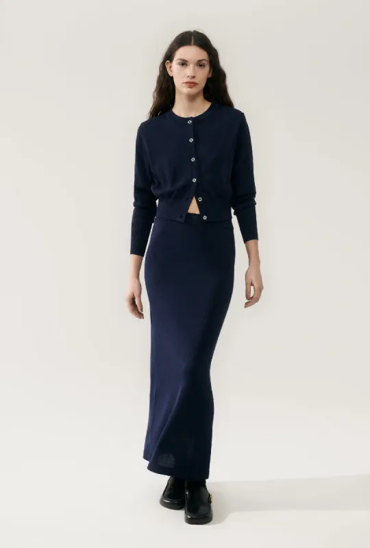 CROPPED CARDIGAN MIDNIGHT sold by Silk Laundry