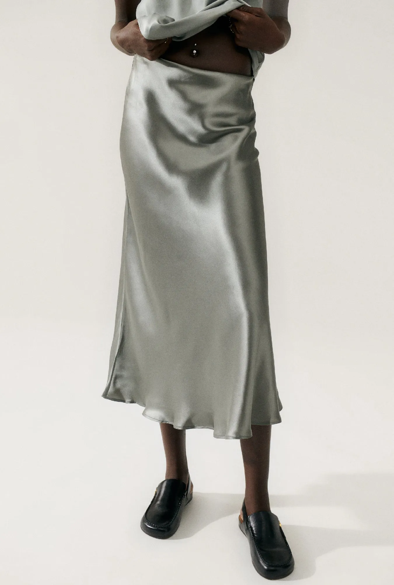 Long Bias Cut Skirt Moon sold by Silk Laundry product image thumbnail 4