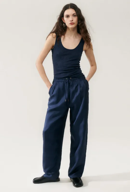 RIBBED TANK MIDNIGHT sold by Silk Laundry
