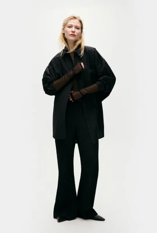 Cotton Silk Round Shirt Black sold by Silk Laundry