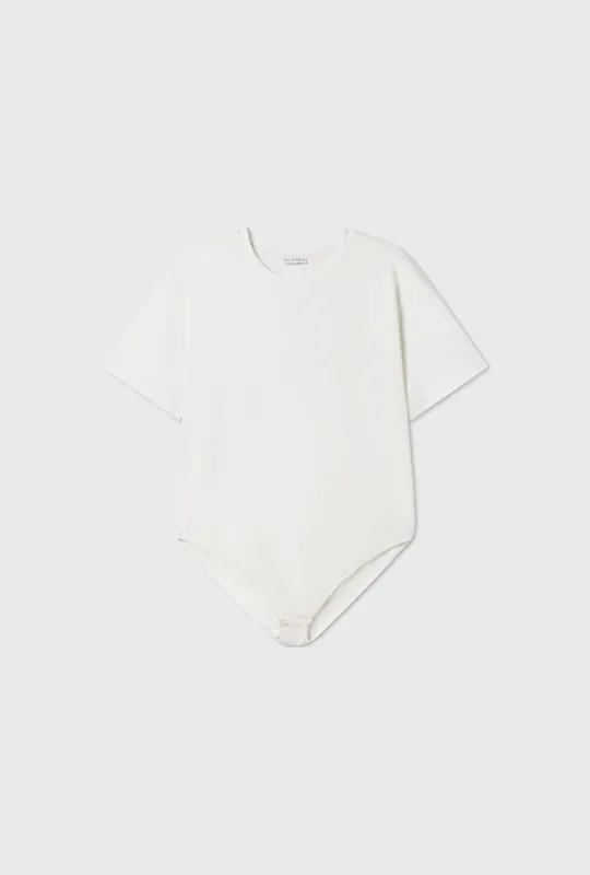 BODYSUIT TEE WHITE sold by Silk Laundry