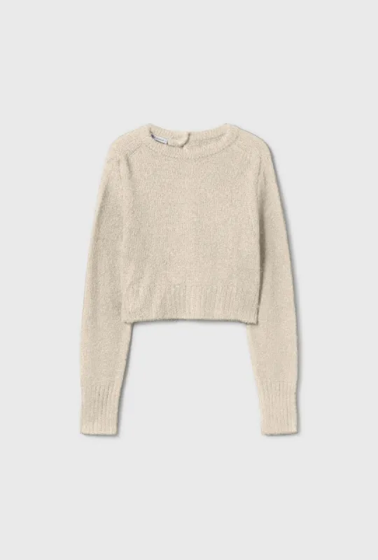 ALPACA REVERSED CROPPED CARDIGAN NATURAL sold by Silk Laundry