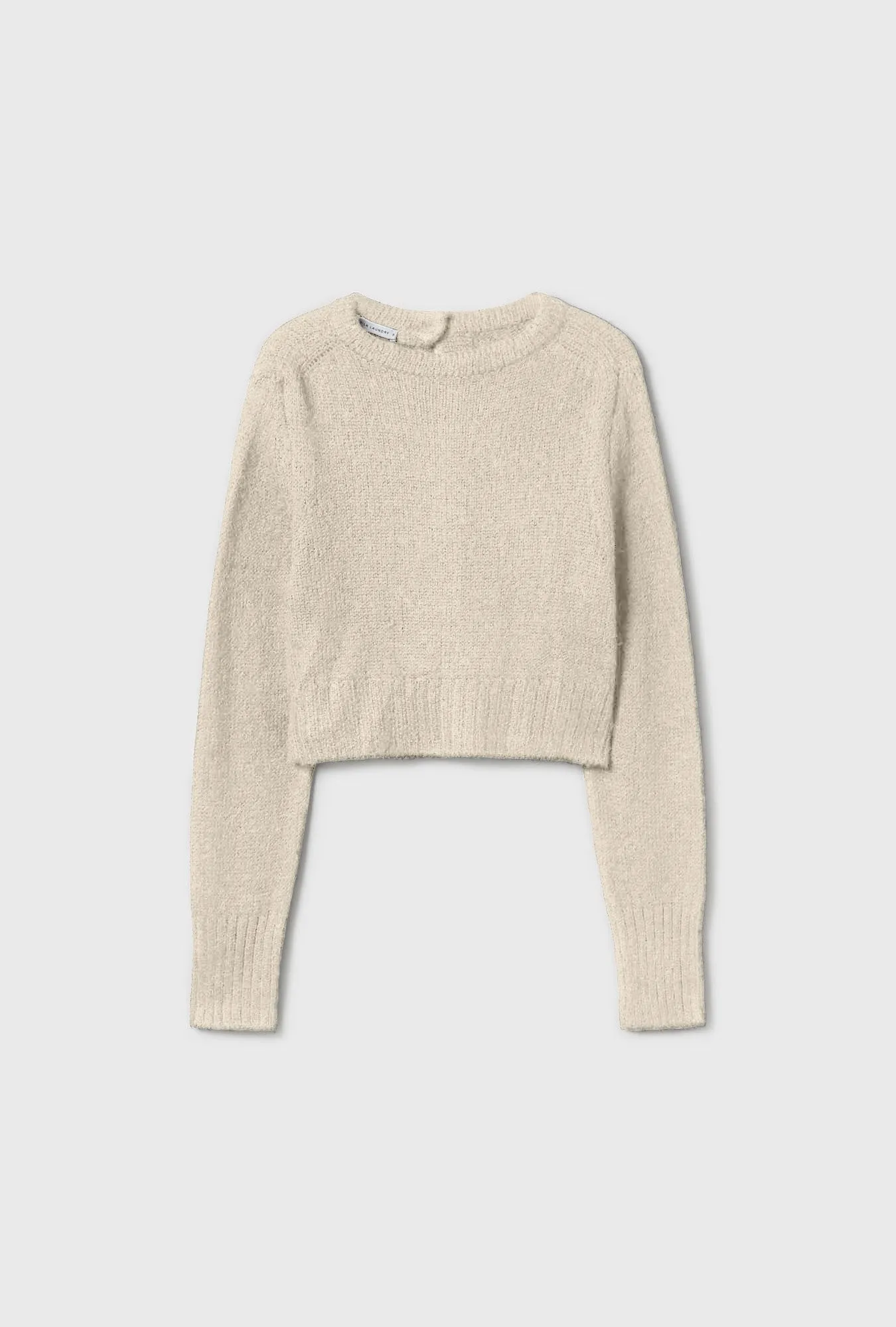 Alpaca Reversed Cropped Cardigan Natural sold by Silk Laundry