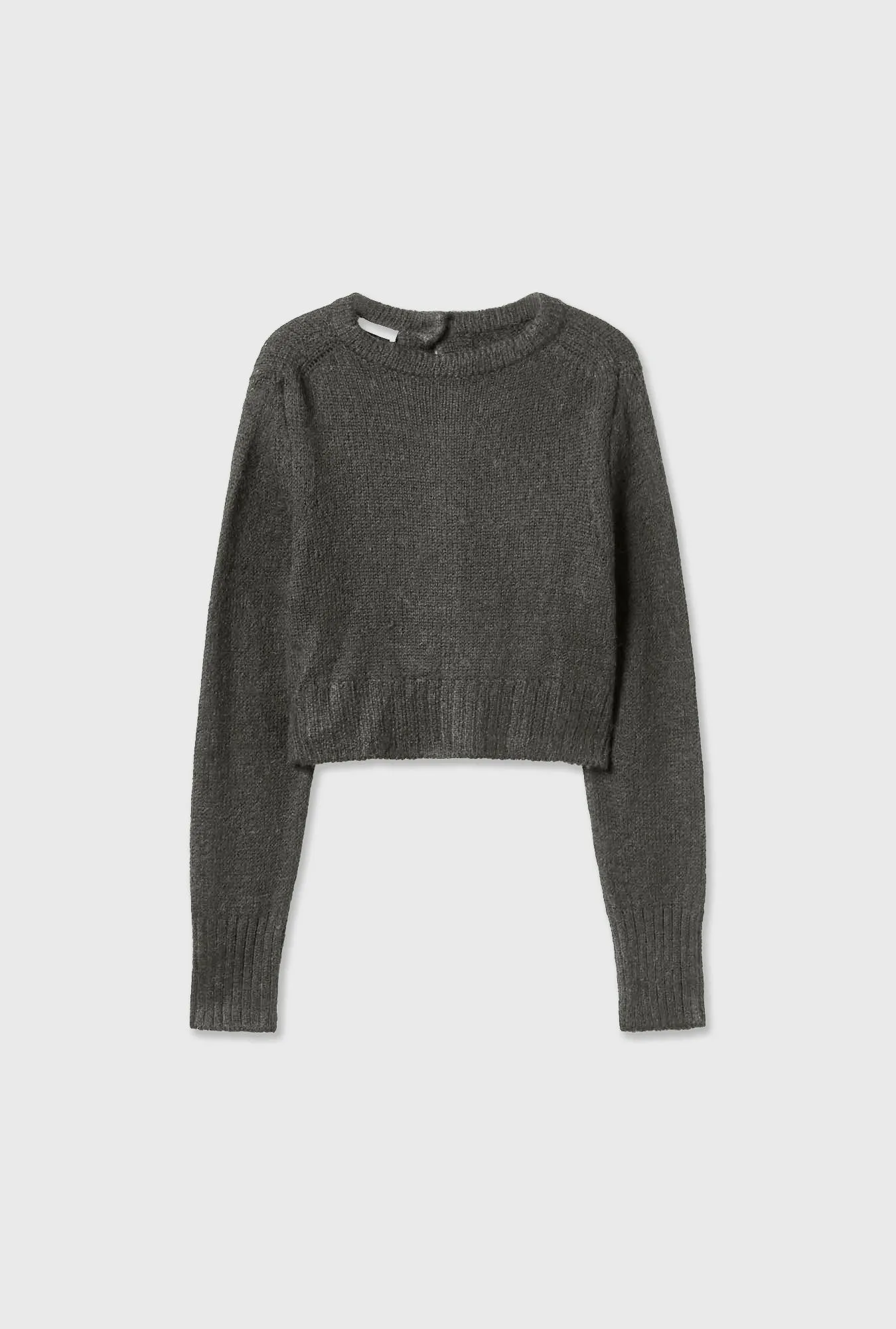 Alpaca Reversed Cropped Cardigan Thyme sold by Silk Laundry