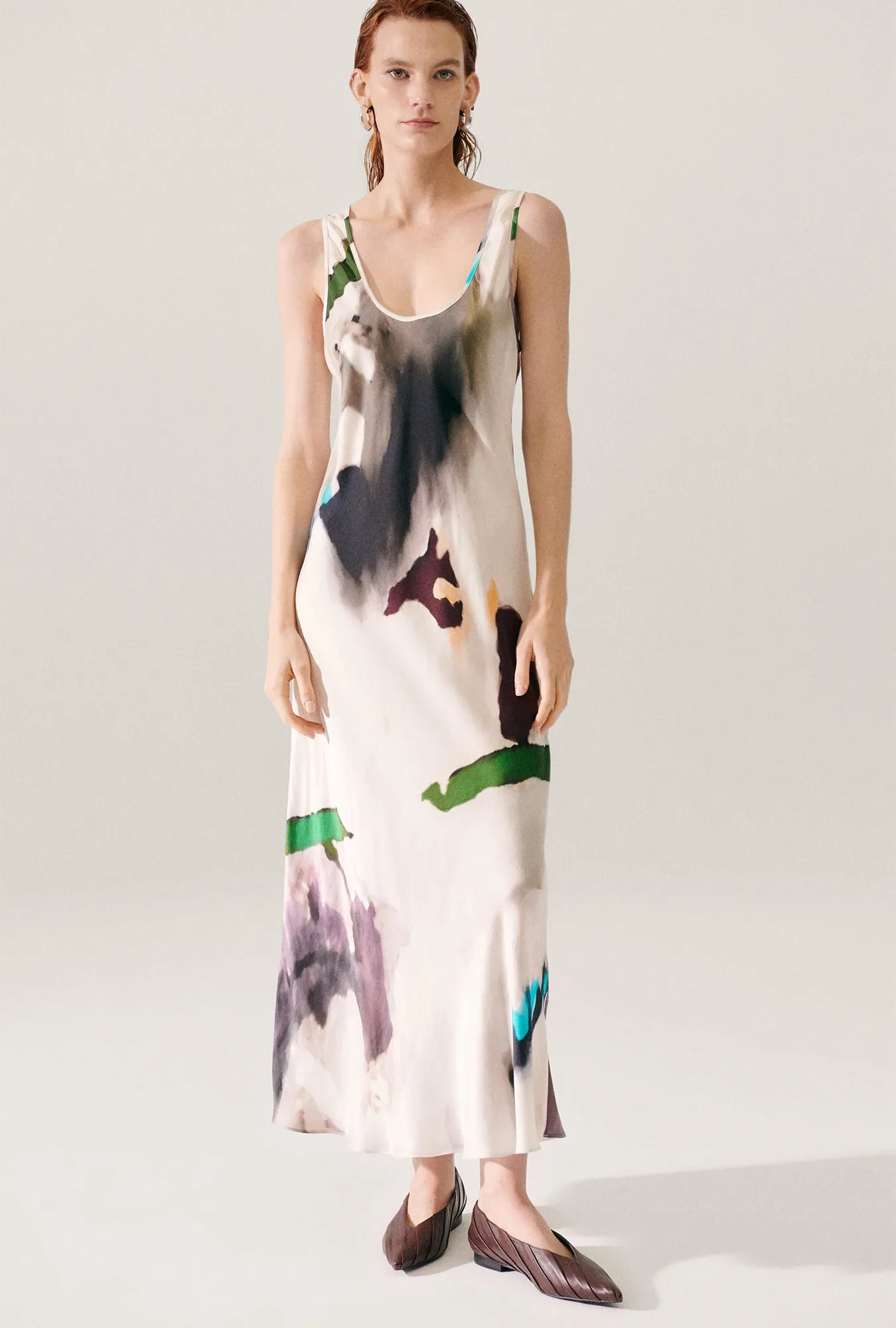 Scoop Neck Dress Phosphate sold by Silk Laundry