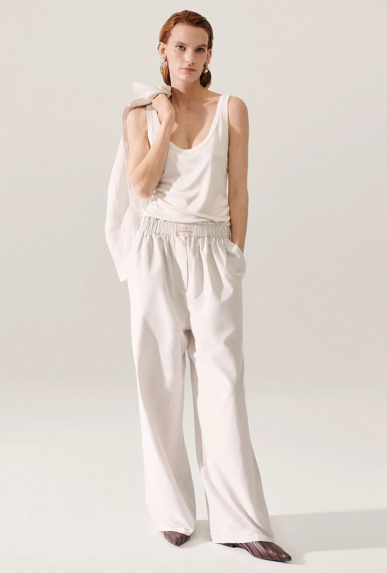 Jersey Scoop Tank White sold by Silk Laundry product image thumbnail 4
