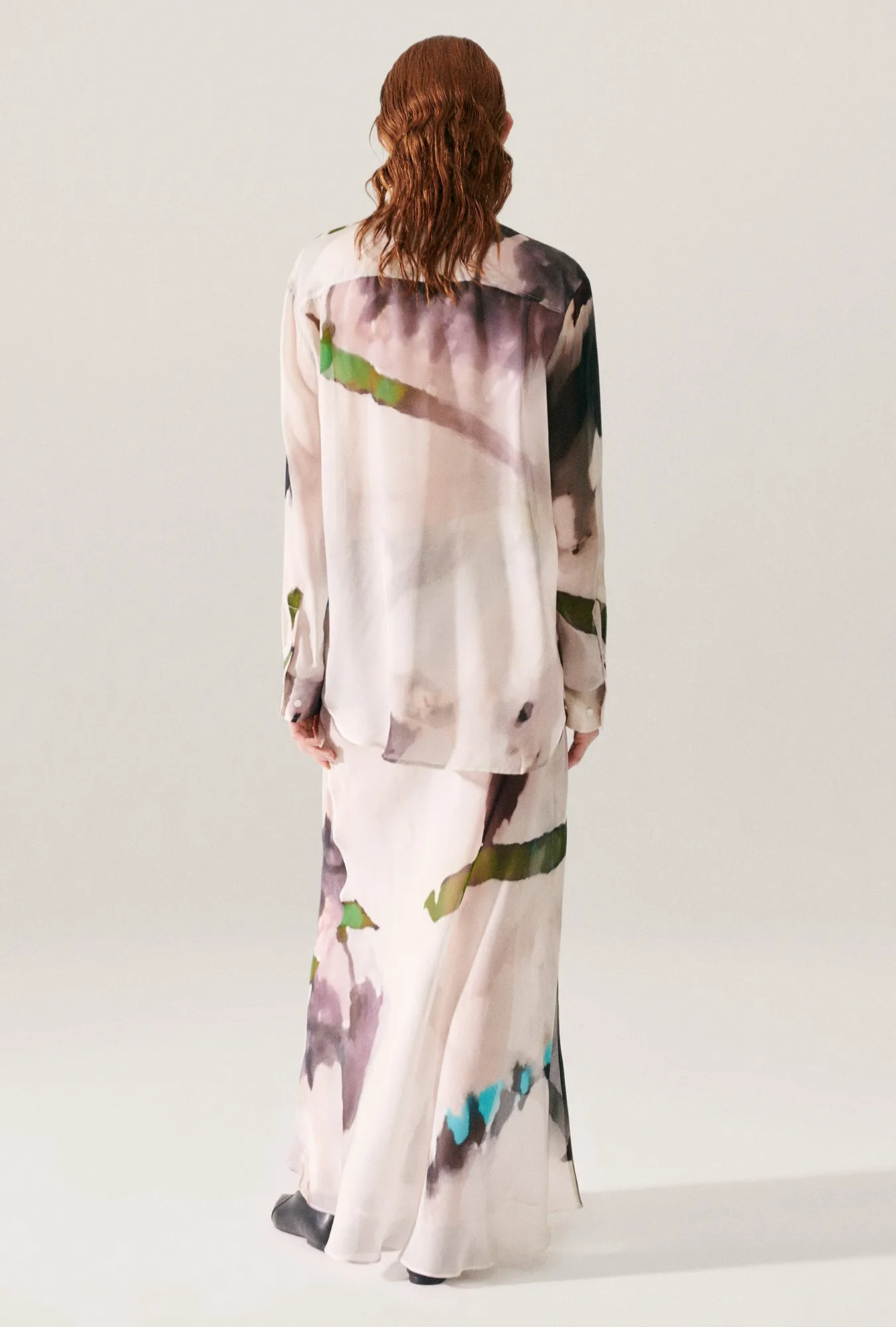 CHIFFON BOYFRIEND SHIRT PHOSPHATE sold by Silk Laundry product image thumbnail 3