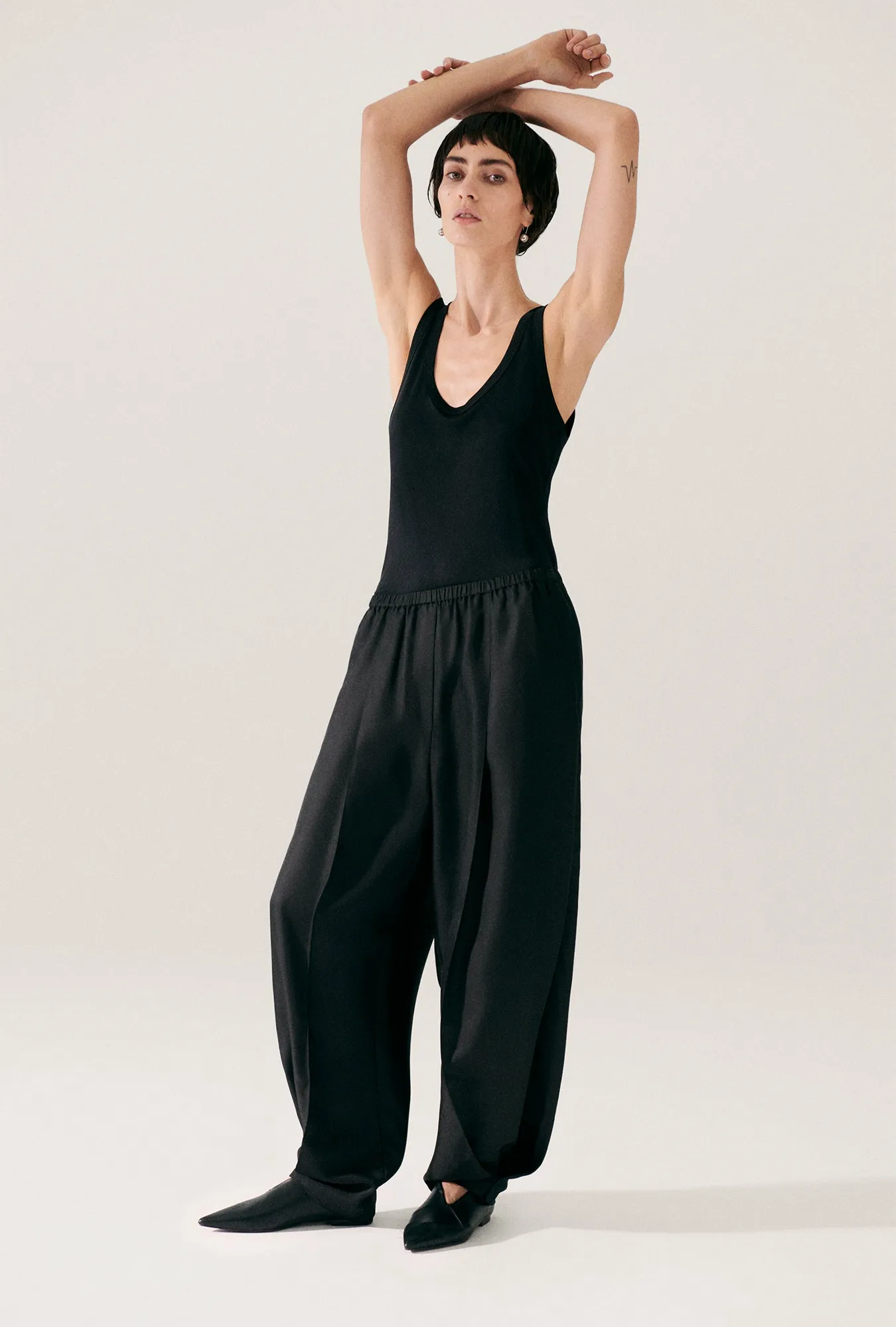 TWILL HAREM PANTS BLACK sold by Silk Laundry product image thumbnail 5