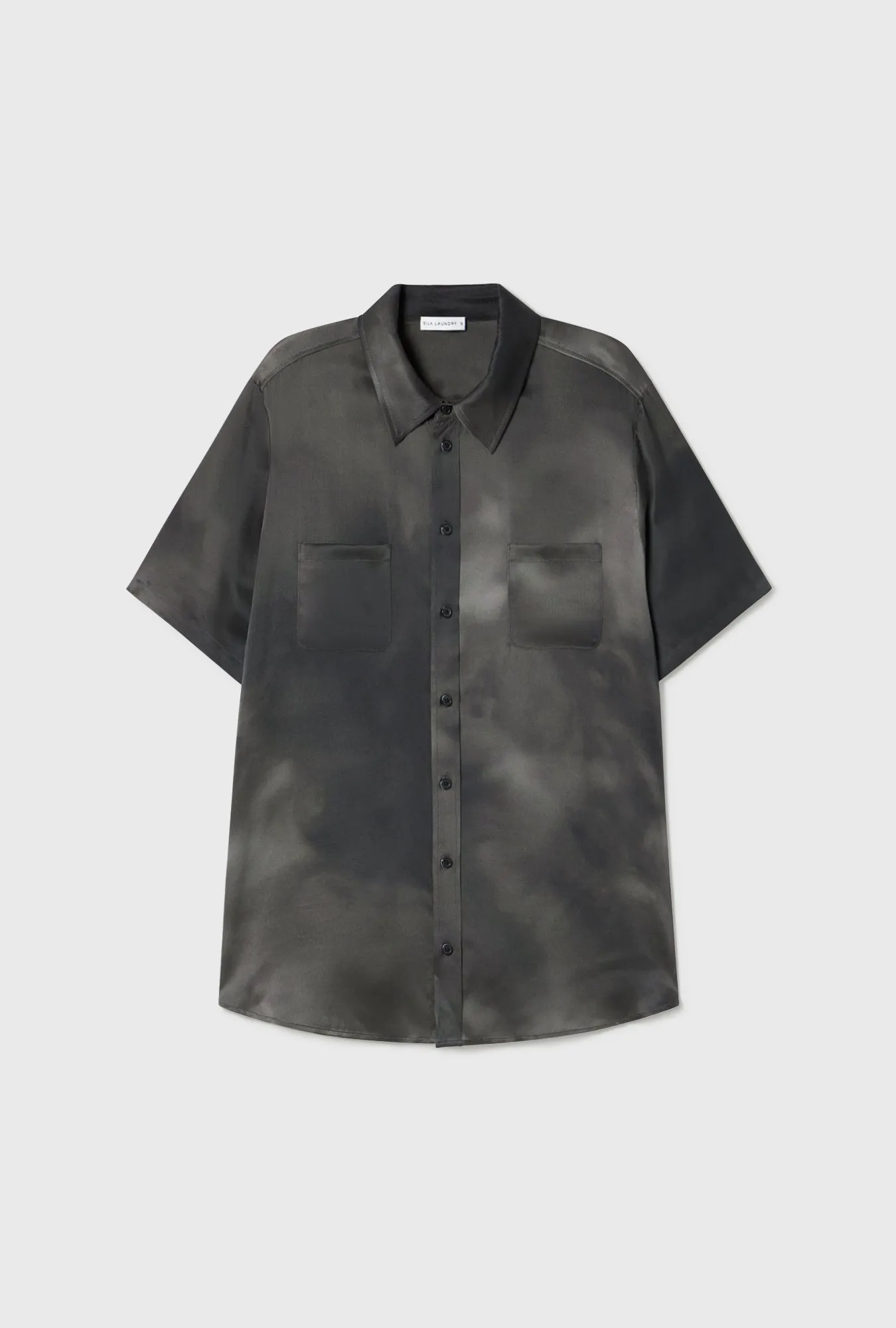SHORT SLEEVE BOYFRIEND SHIRT SMOKE sold by Silk Laundry product image thumbnail 2