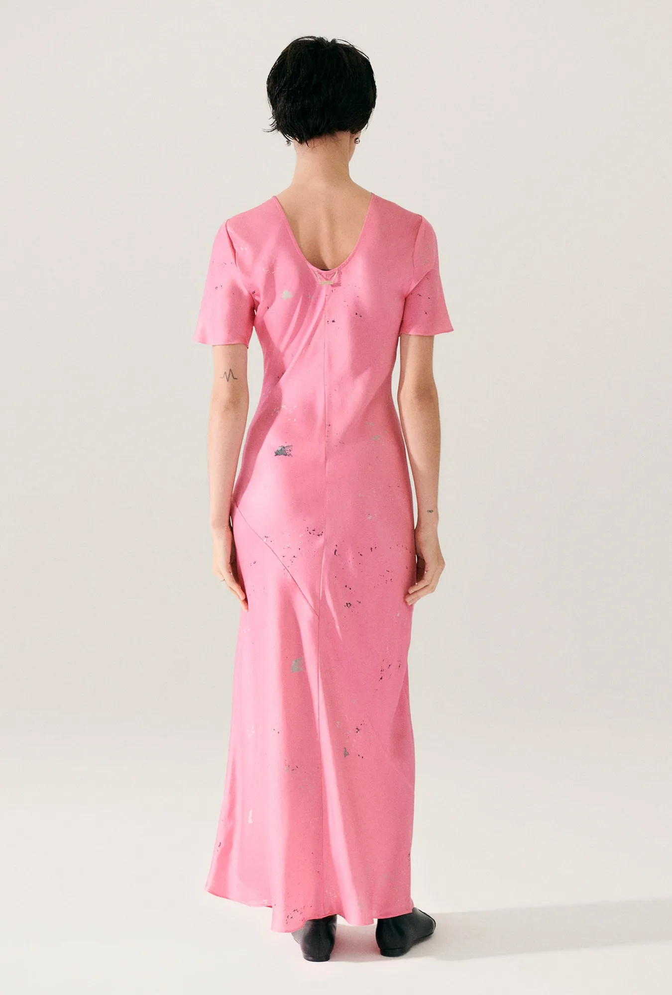 Short Sleeve Bias Dress Hog Wash sold by Silk Laundry product image thumbnail 3