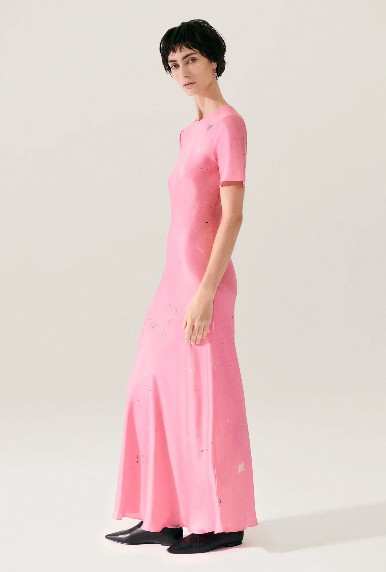 Short Sleeve Bias Dress Hog Wash sold by Silk Laundry