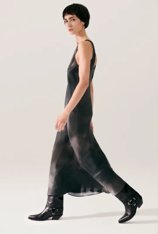 Scoop Neck Dress Smoke sold by Silk Laundry