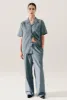COTTON SILK CAMP SHIRT OXYGEN STRIPE sold by Silk Laundry
